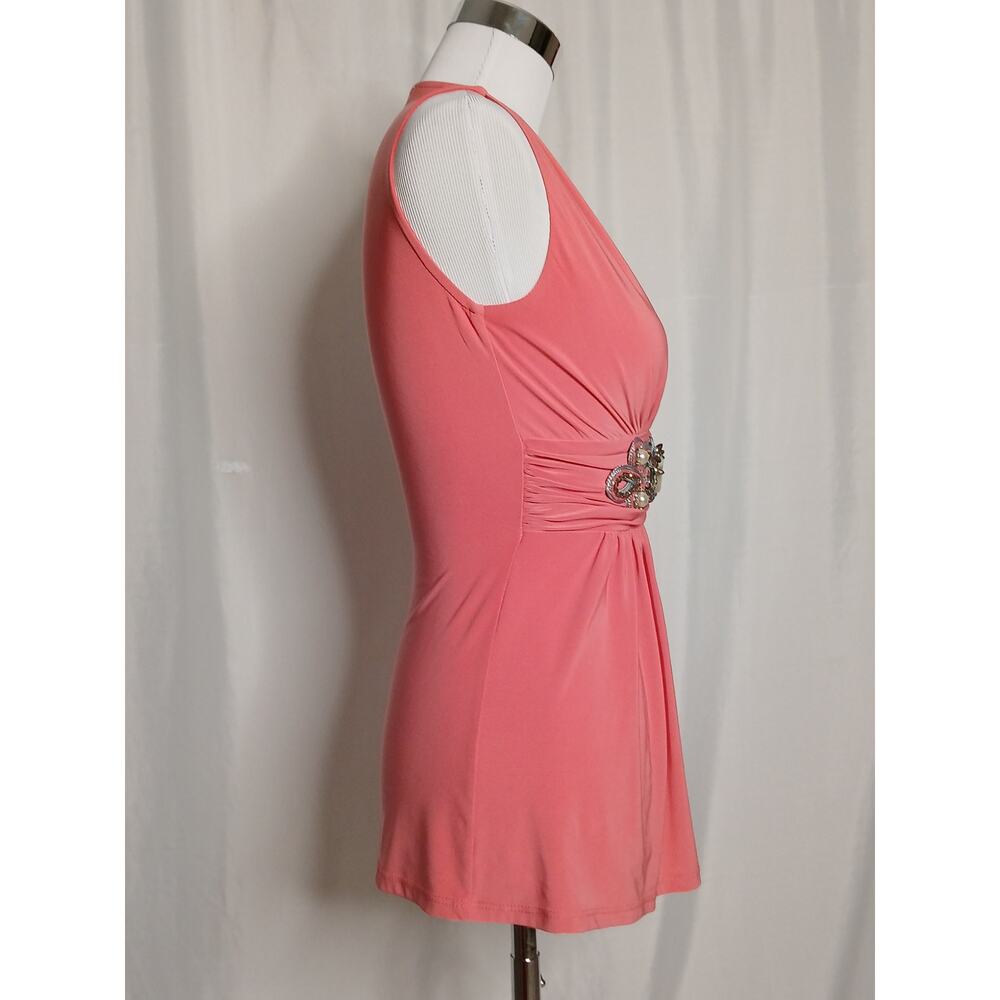 Vintage 90's Y2k BP Peach Babydoll gemstone bling baby doll accent top XXS pink - Picture 10 of 10
